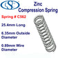 Zinc Compression Spring 25.4mm long (6.35 OD x 0.89 WD) C562 (2 pack) from Century