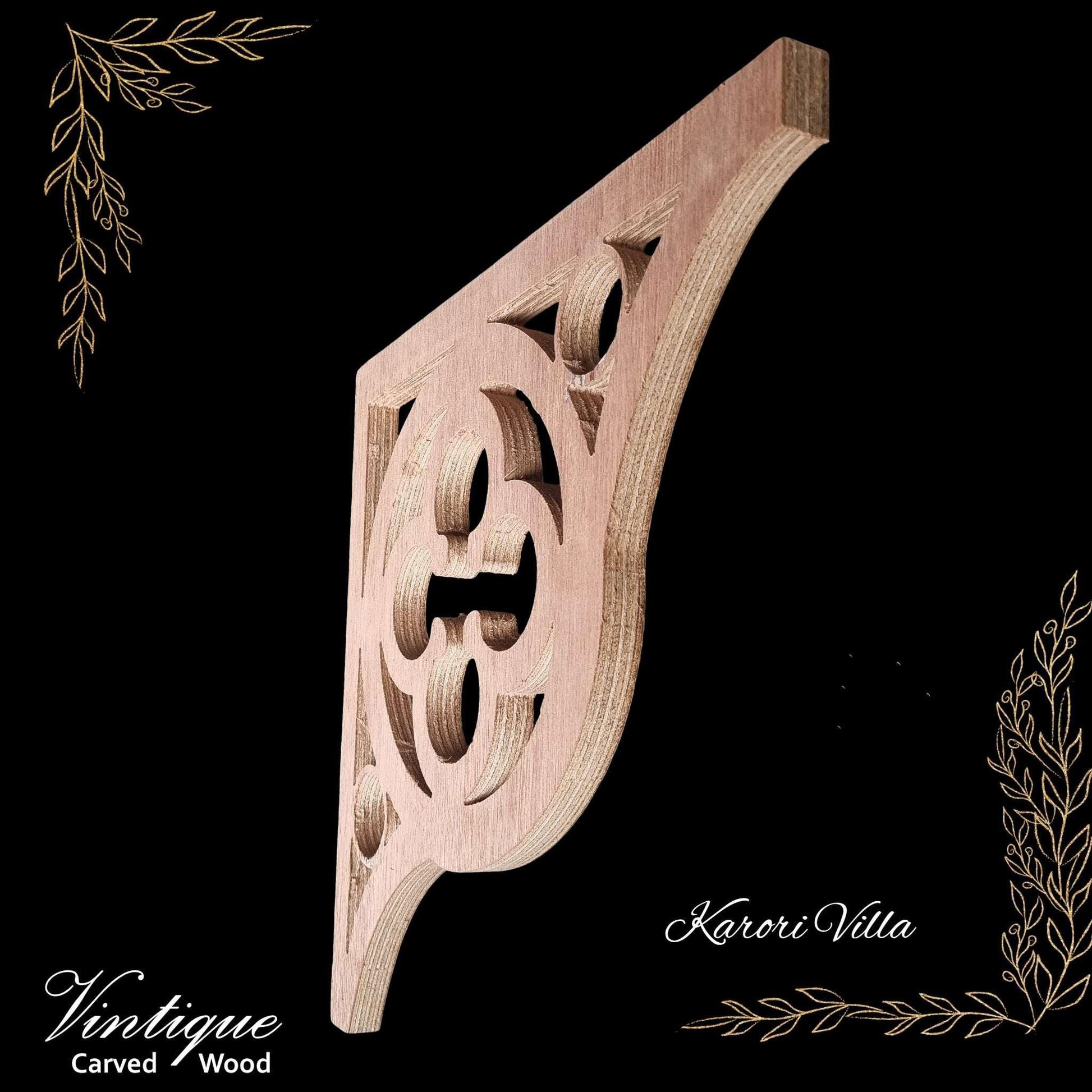 Karori Villa Carved wooden Lace Fretwork Corner -(FW36) 350mm x 350mm - Vintique Concepts