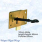 Antique polished brass Cupboard / Box Lock & Key 37mmW x 76mmH