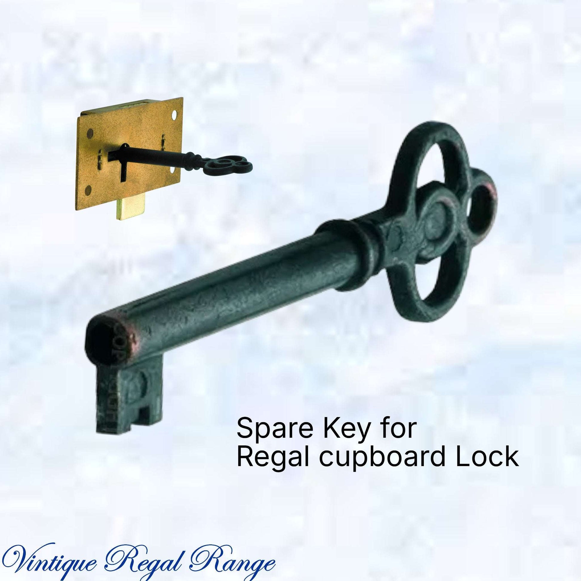 Antique polished brass Cupboard / Box Lock -Spare Key