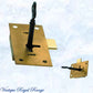 Antique polished brass Drawer Lock & Key 63W x 48mmH