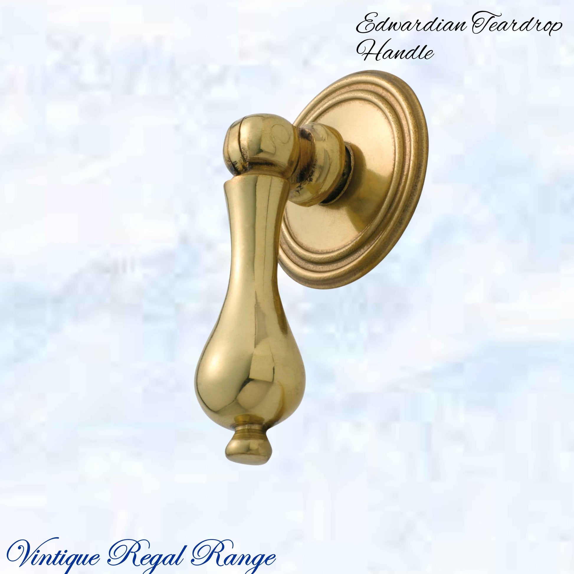 Edwardian Teardrop Antiqued Brass Cabinet / Drawer Handle (50mm teardrop)