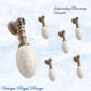 Edwardian Teardrop Porcelain- Antiqued Brass Cabinet / Drawer Handle (65mm teardrop) - Vintique Concepts