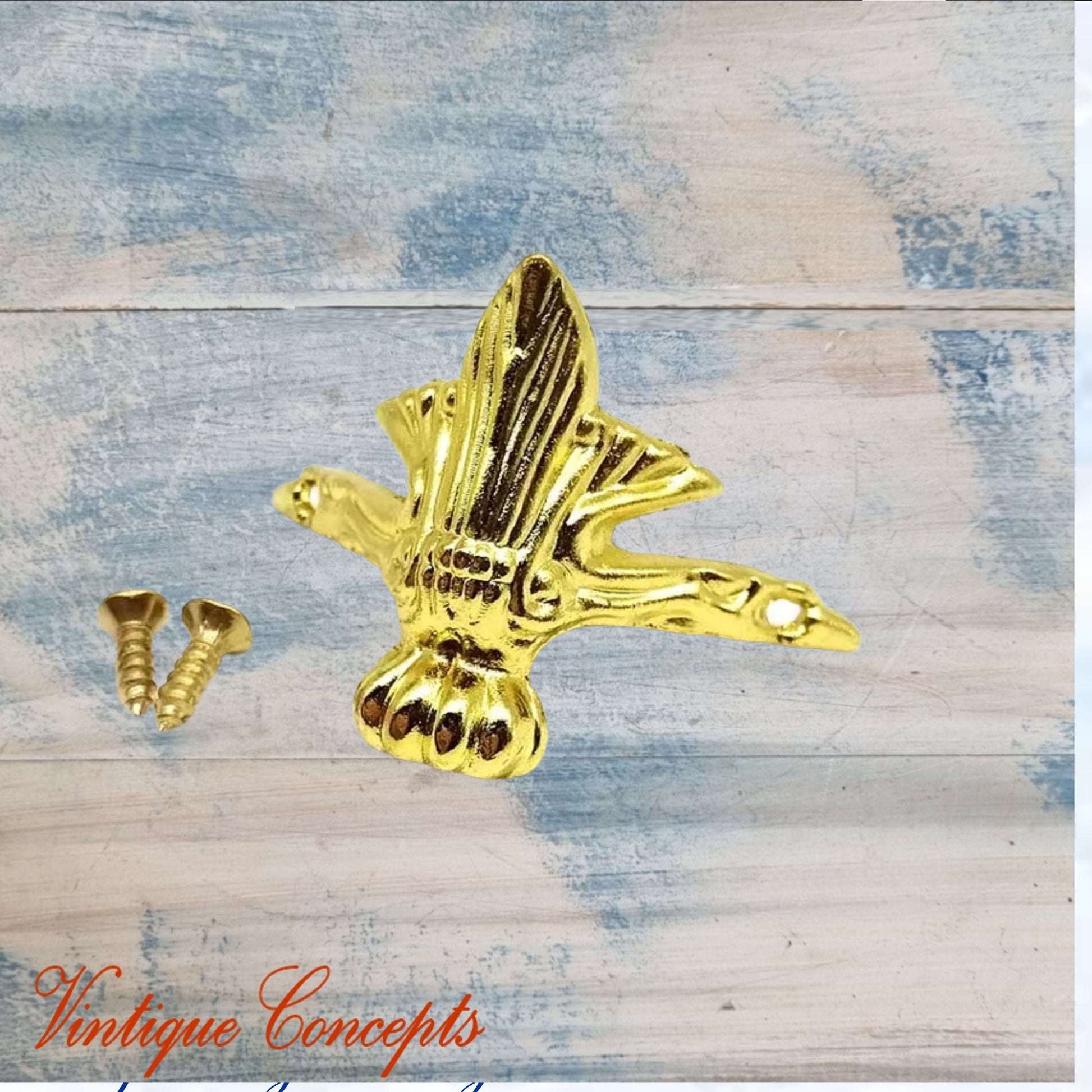 Antique Metal Feet for Jewelry Boxes -Gold finish - Small Decorative Feet (Set of 4)