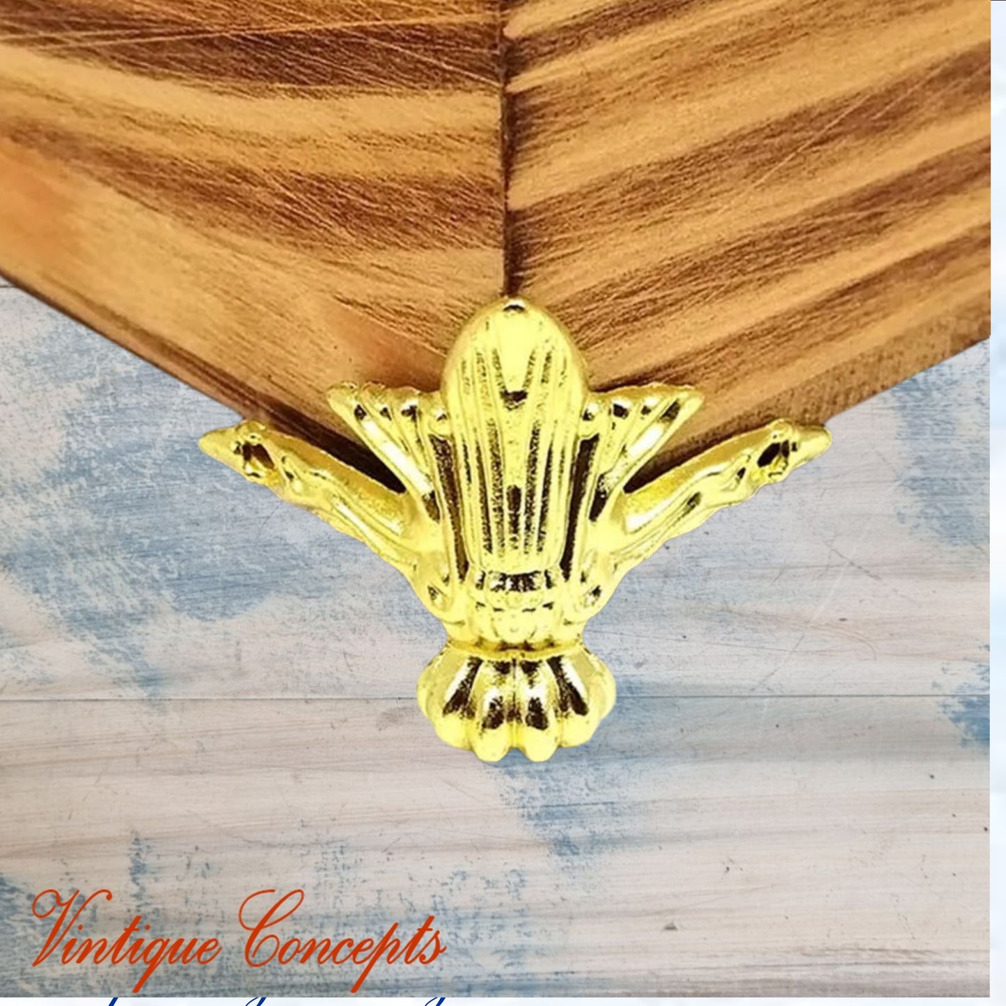 Antique Metal Feet for Jewelry Boxes -Gold finish - Small Decorative Feet (Set of 4)