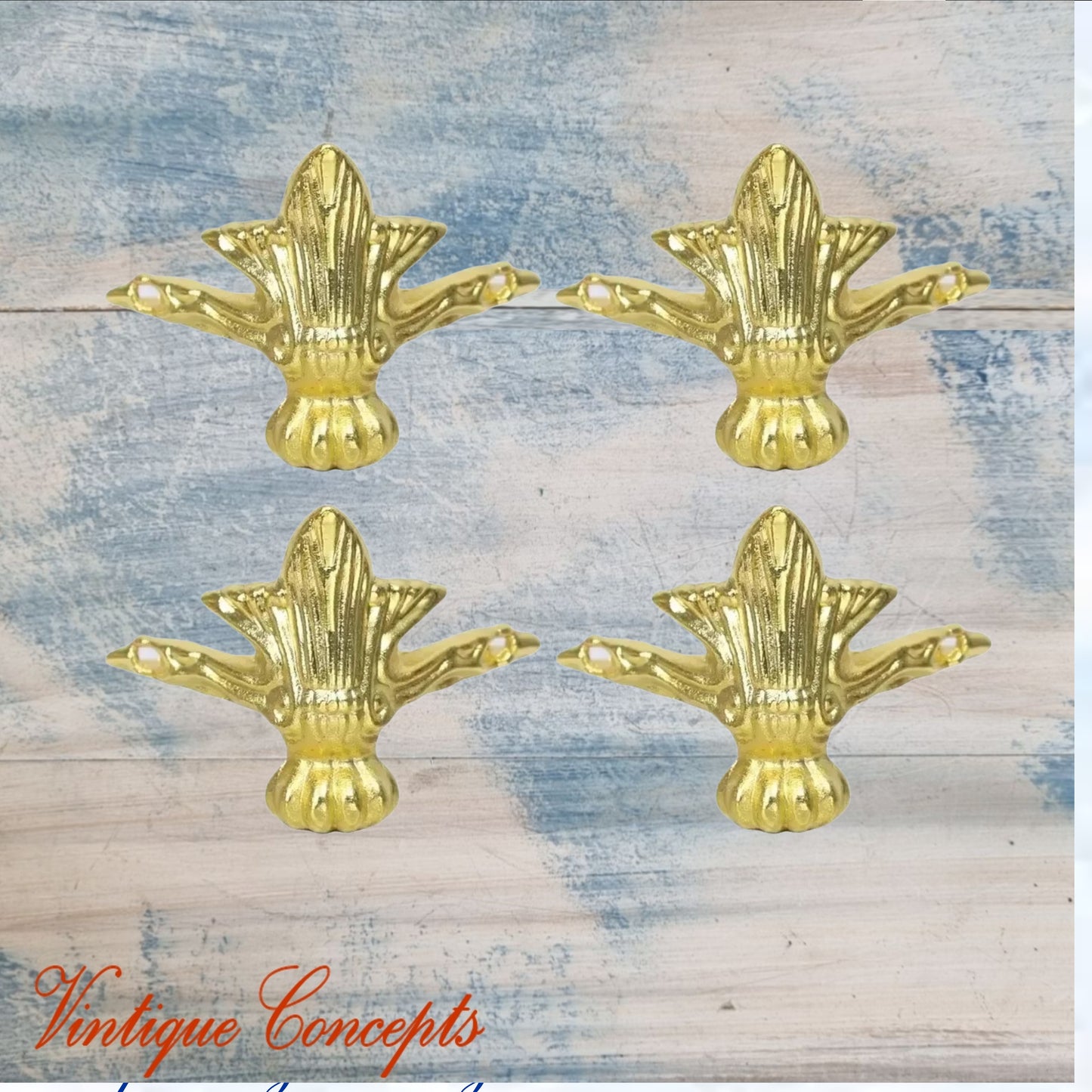 Antique Metal Feet for Jewelry Boxes -Gold finish - Small Decorative Feet (Set of 4)