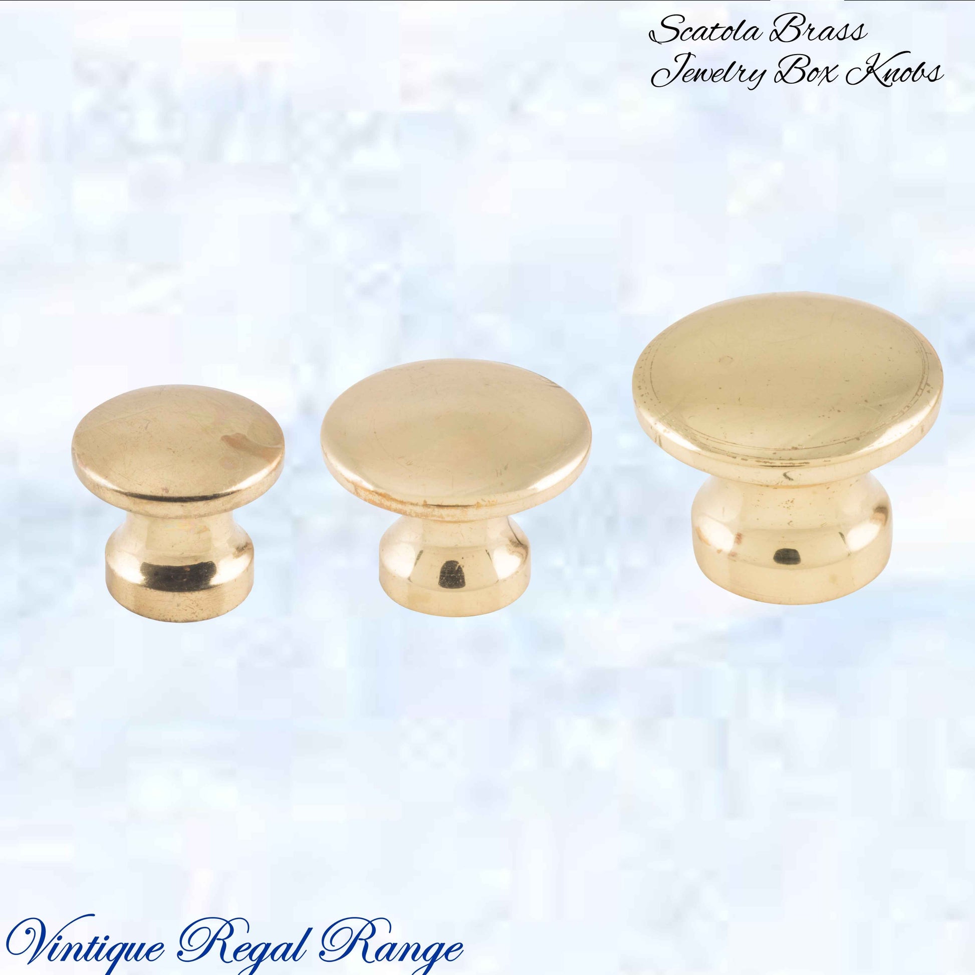 "Scatola" jewelery box premium Antiqued brass Knobs (3 sizes)
