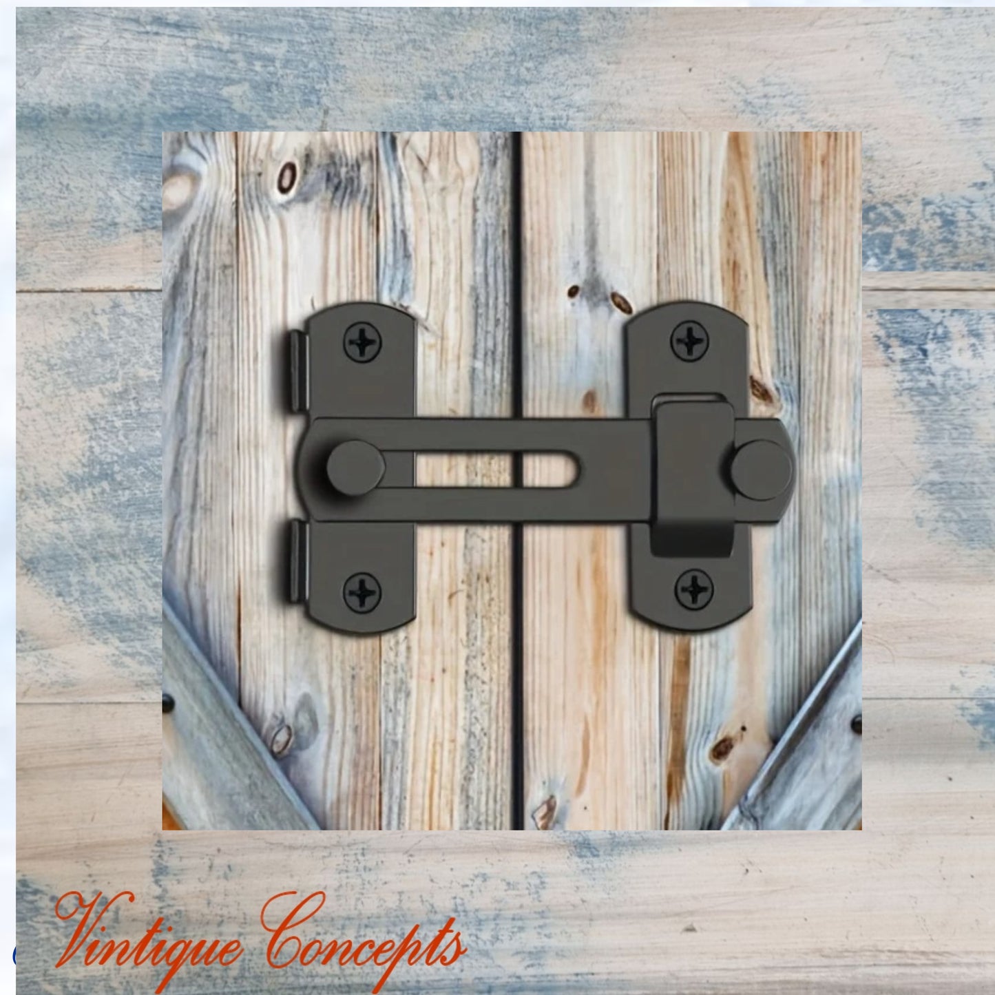 Black "Slide and Drop' Swing latch 70mm x 50mm