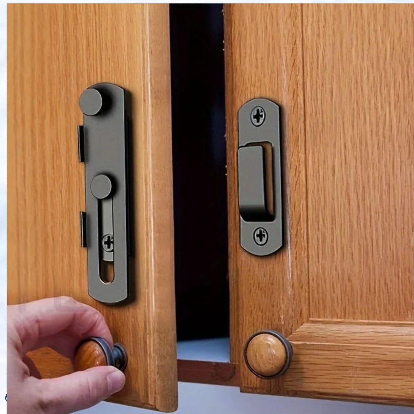 Black "Slide and Drop' Swing latch 70mm x 50mm