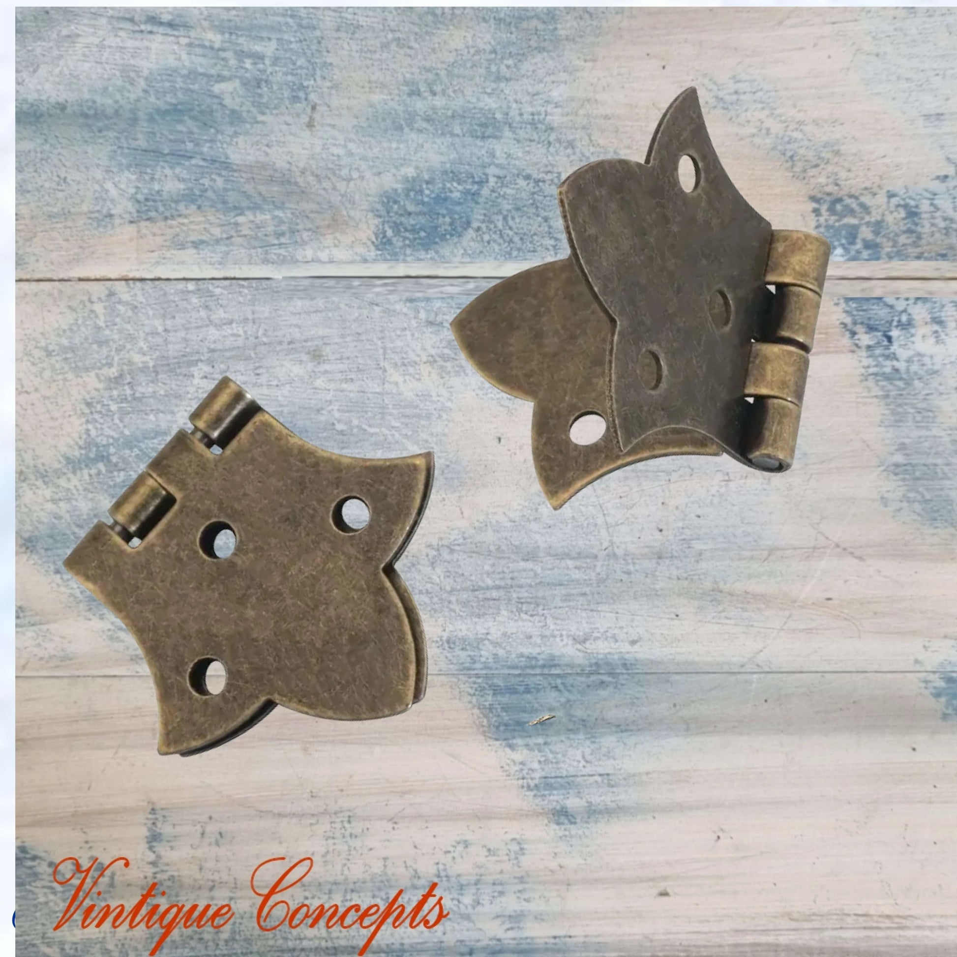 Elegant Edwardian box Hinge Bronze 31x26mm - Vintique Concepts