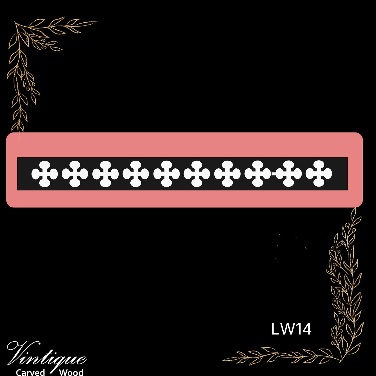 Wooden Lacework Border- Carved Paddy's Clover (LW14) 110mm x 1050mm