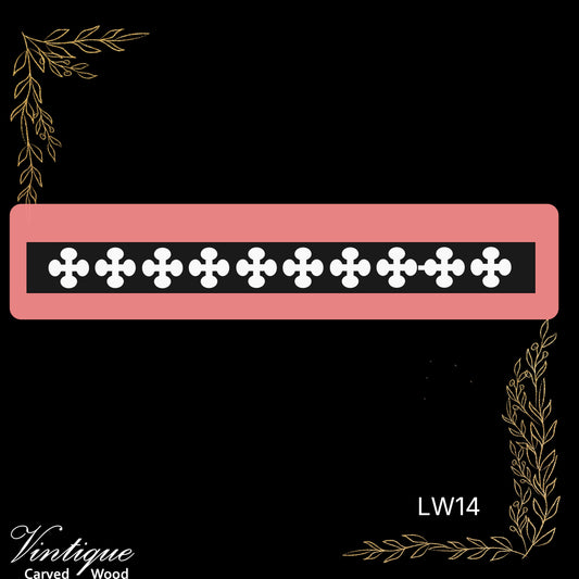 Wooden Lacework Border- Carved Paddy's Clover (LW14) 110mm x 1050mm