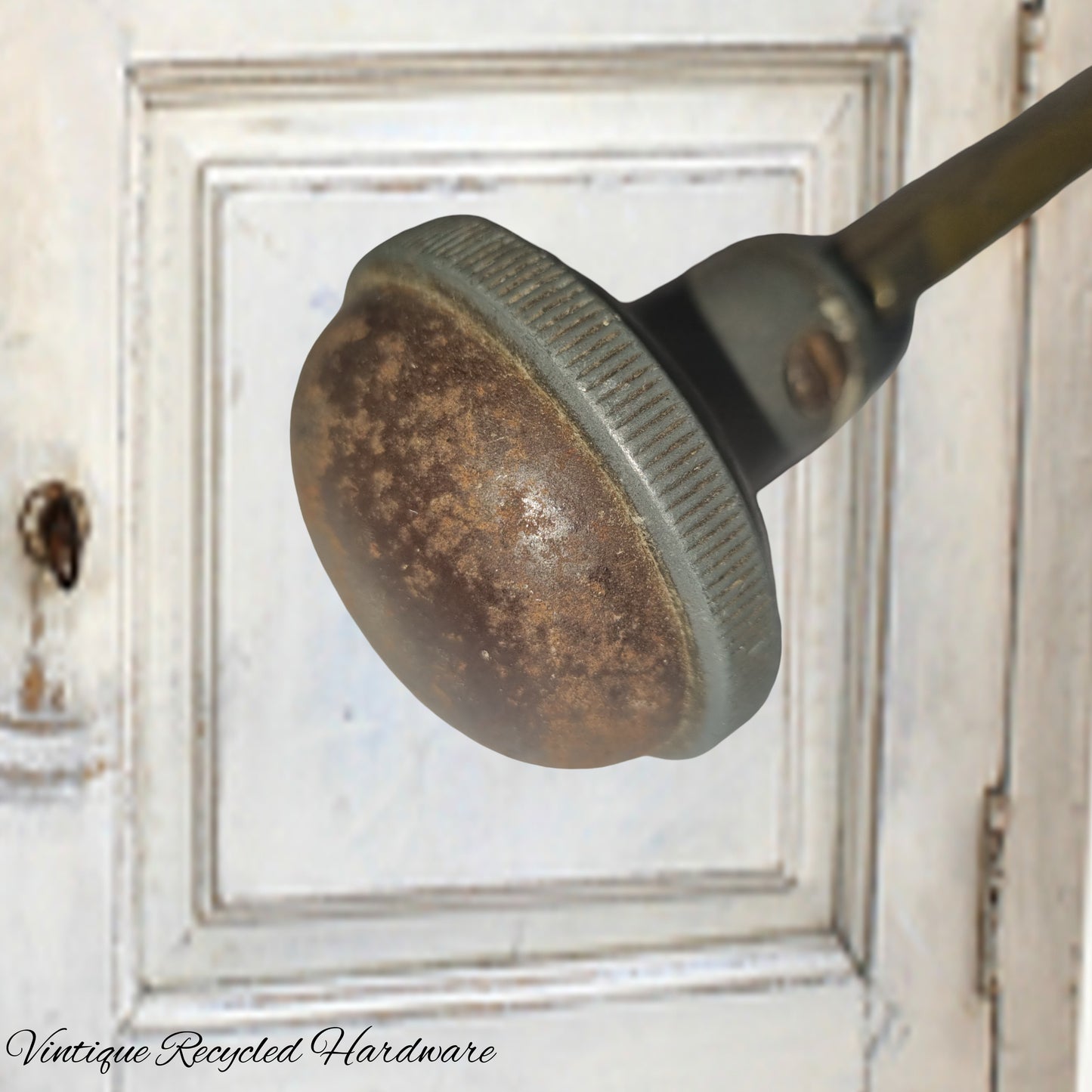 Antique round door handle Knobs (pair) Preloved with spindle