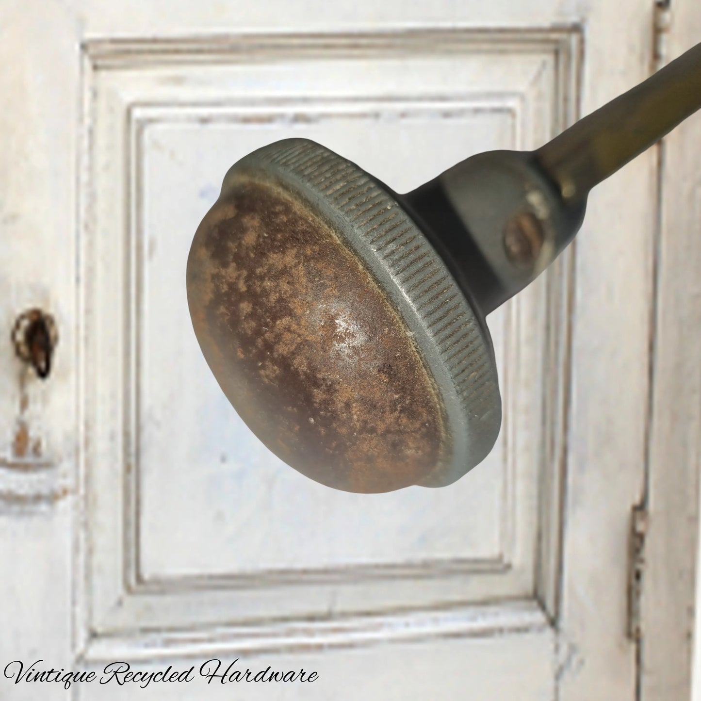 Antique round door handle Brass Knobs (pair) Preloved with spindle