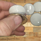 Recycled White Antique ceramic cabinet Knobs with brass bass (lot of 5 pieces) 38mm dia