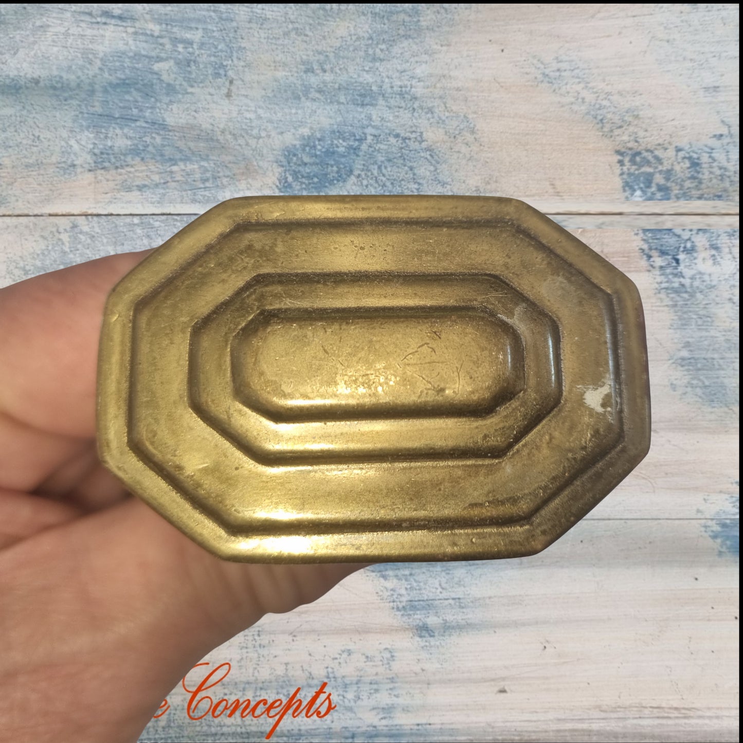 Solid Brass octangonal/rectangle door knob recycled 57x40mm