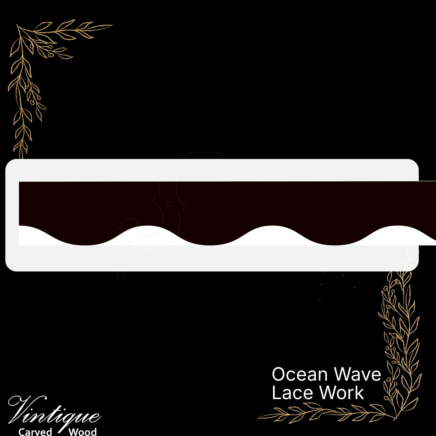Wooden Lacework Border- Carved Ocean Wave 90mm x 1050mm