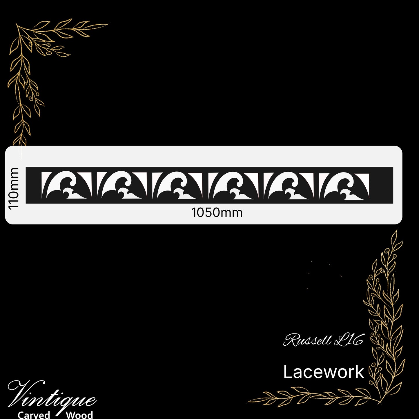Wooden Lacework Border- Russell (LW16) 110mm x 1050mm
