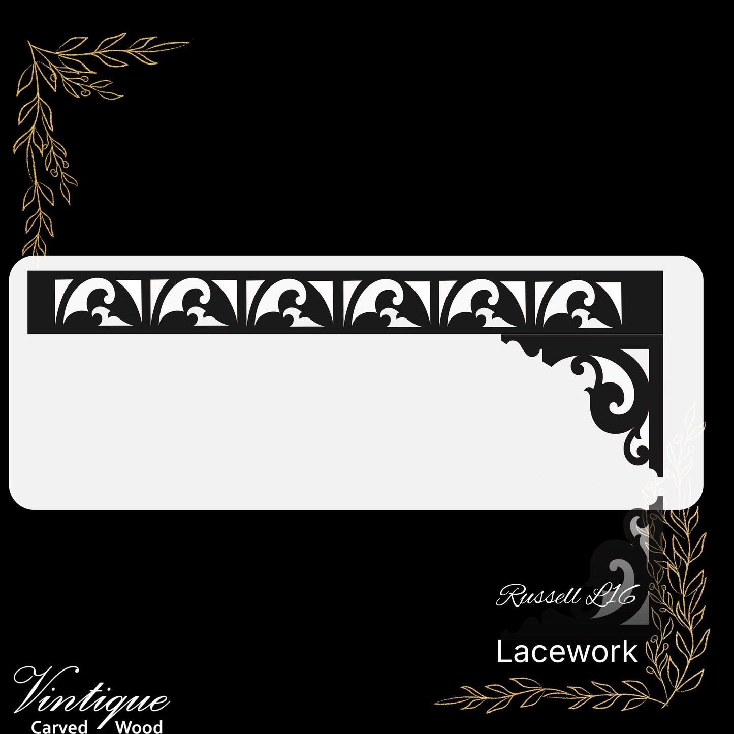 Wooden Lacework Border- Russell (LW16) 110mm x 1050mm