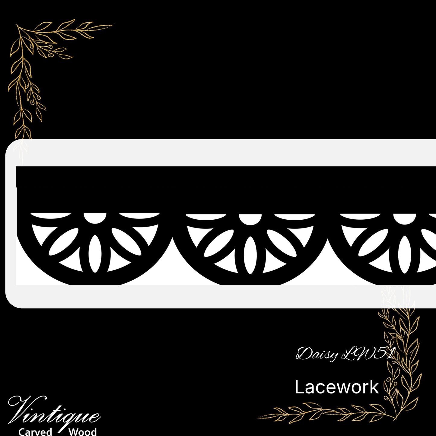 Wooden Lacework Border-Daisy (LW51) 120mm x 1050mm