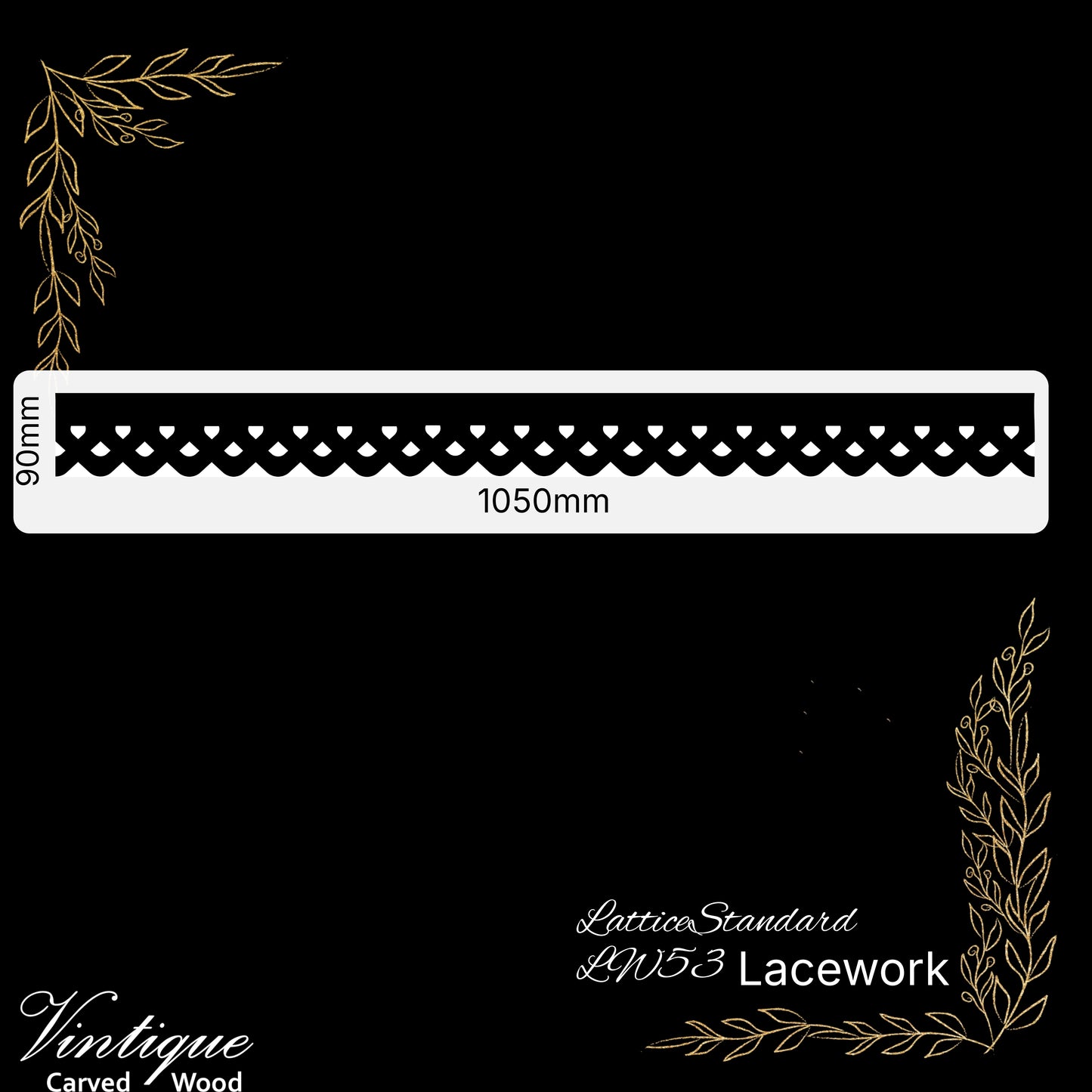 Wooden Lacework Border-Lattice Standard (LW53-S) 115mm x 1050mm