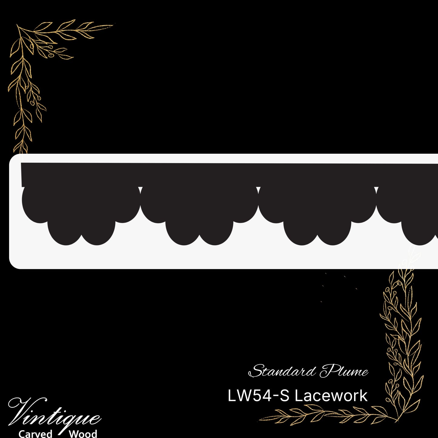 Wooden Lacework Border-Standard Plume (LW54-S) 105mm x 1050mm