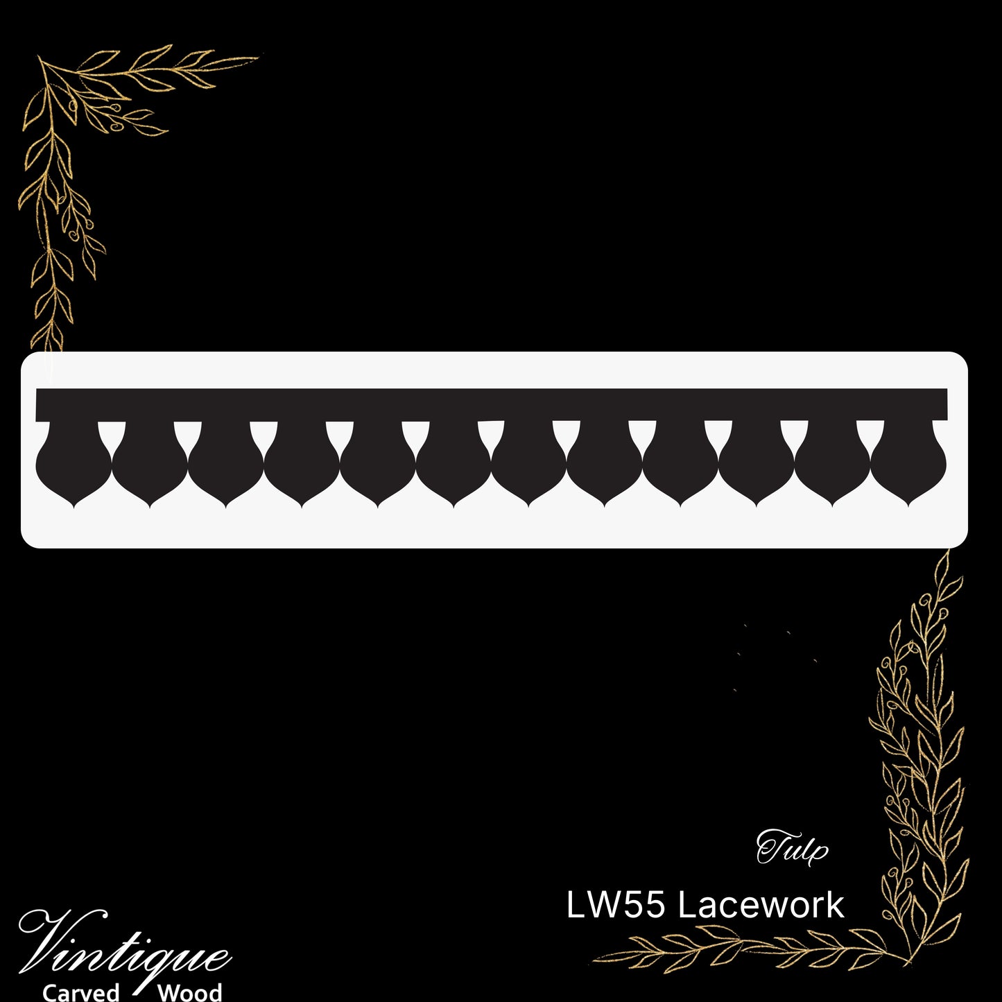 Wooden Lacework Border-Tulip (LW55) 140mm x 1050mm