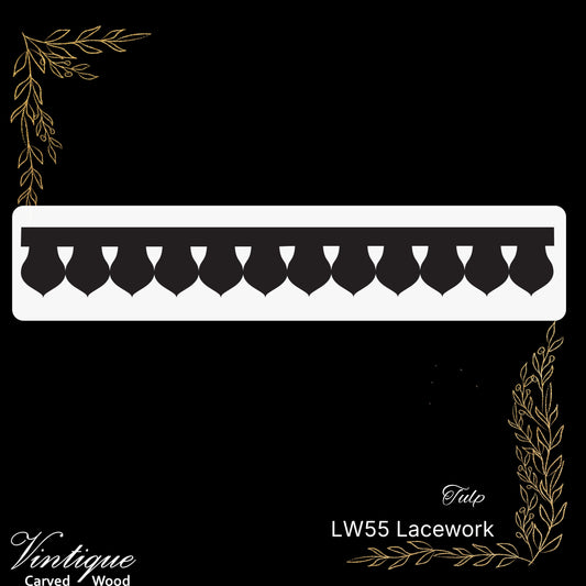Wooden Lacework Border-Tulip (LW55) 140mm x 1050mm