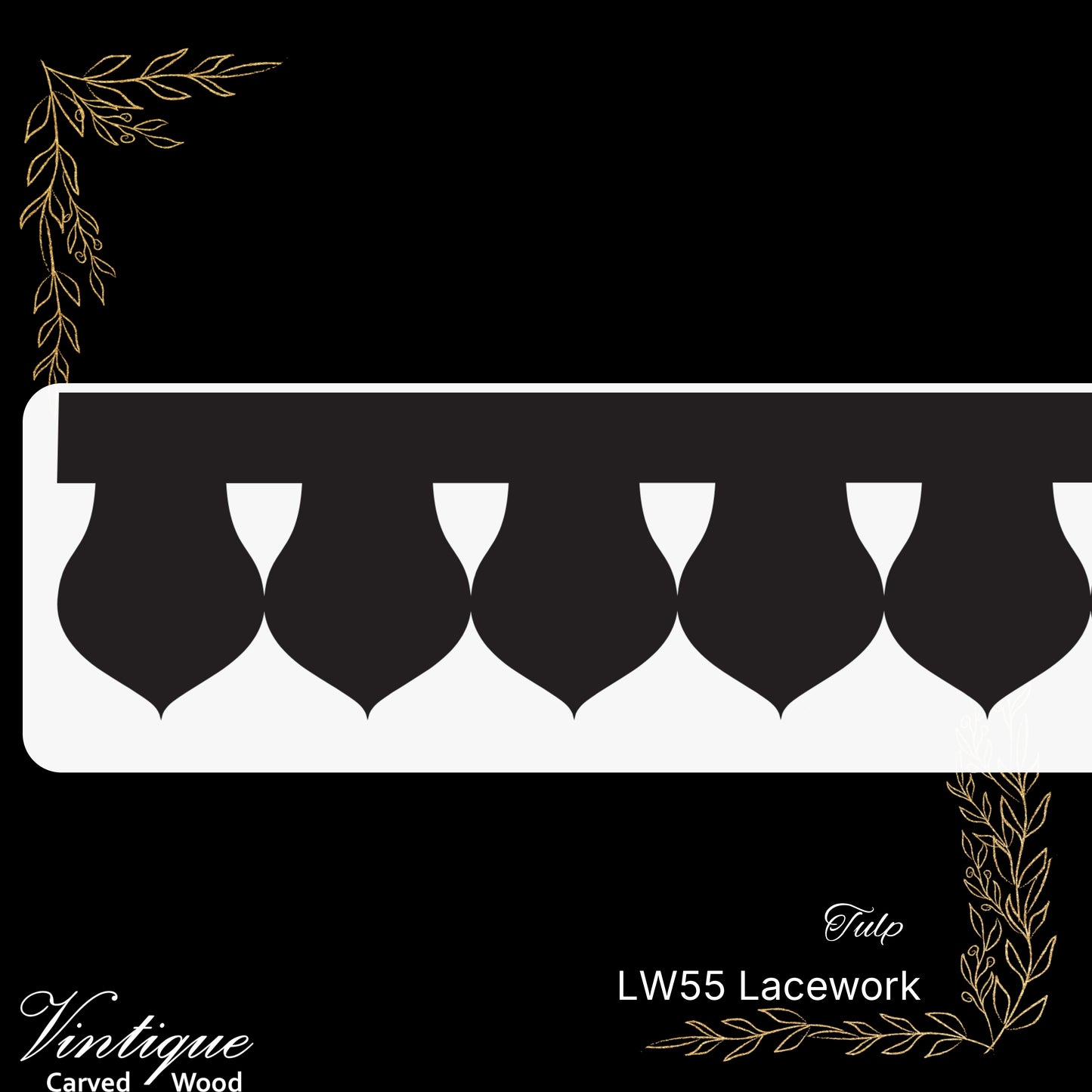 Wooden Lacework Border-Tulip (LW55) 140mm x 1050mm