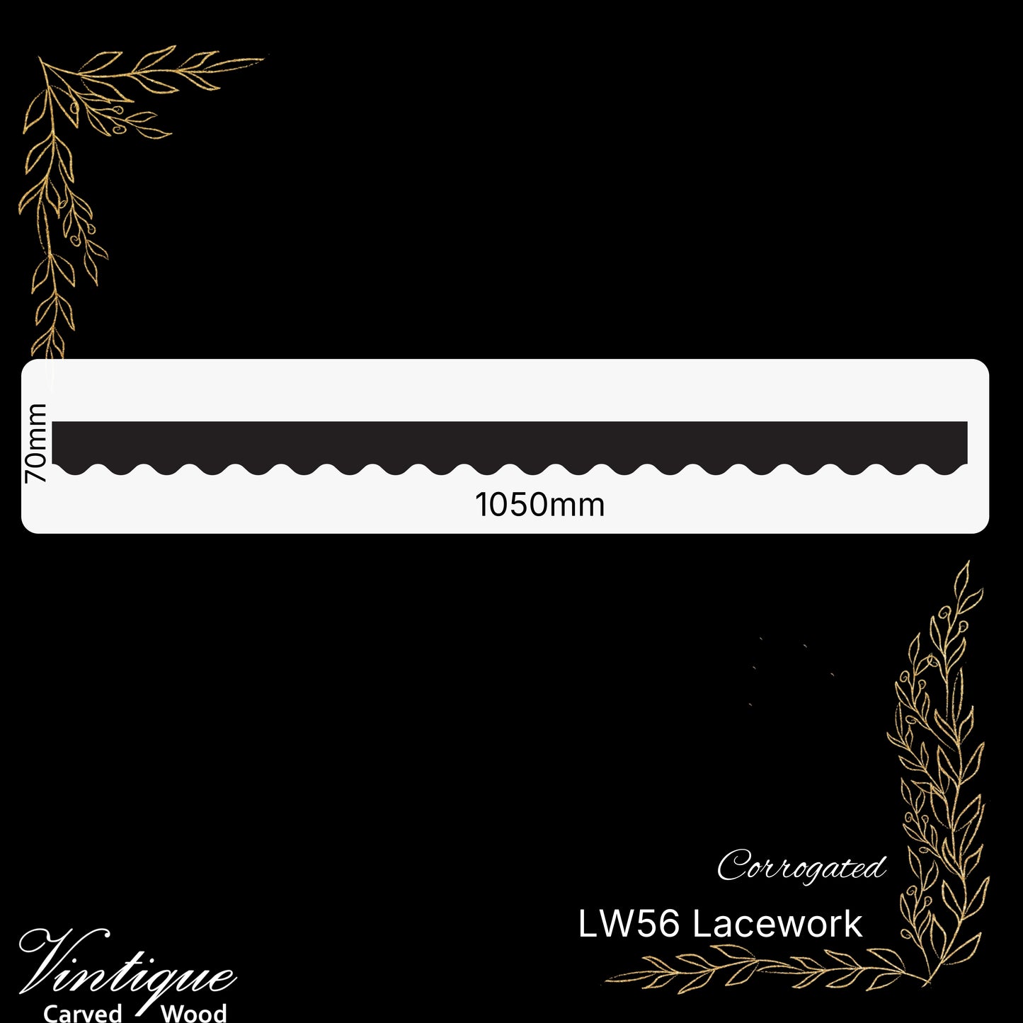 Wooden Lacework Border- Corrogated 70mm x 1050mm