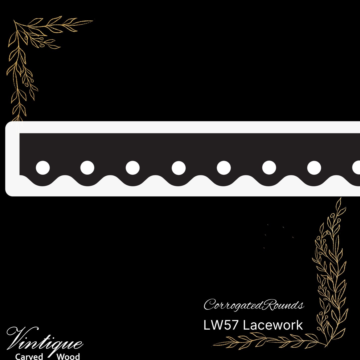 Wooden Lacework Border- Corrogated Rounds 70mm x 1050mm