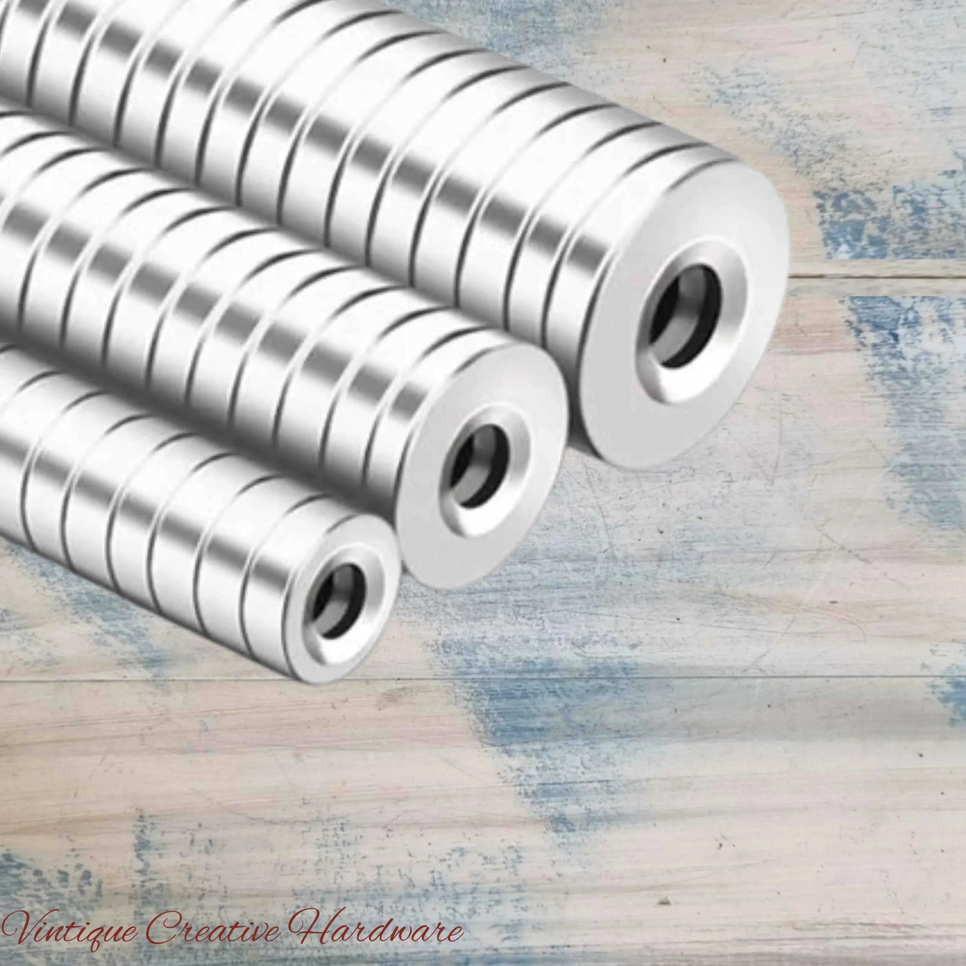 Strong Magnet for jewelry boxes, Crafts & more with hole 8mm x 3mm - Vintique Concepts