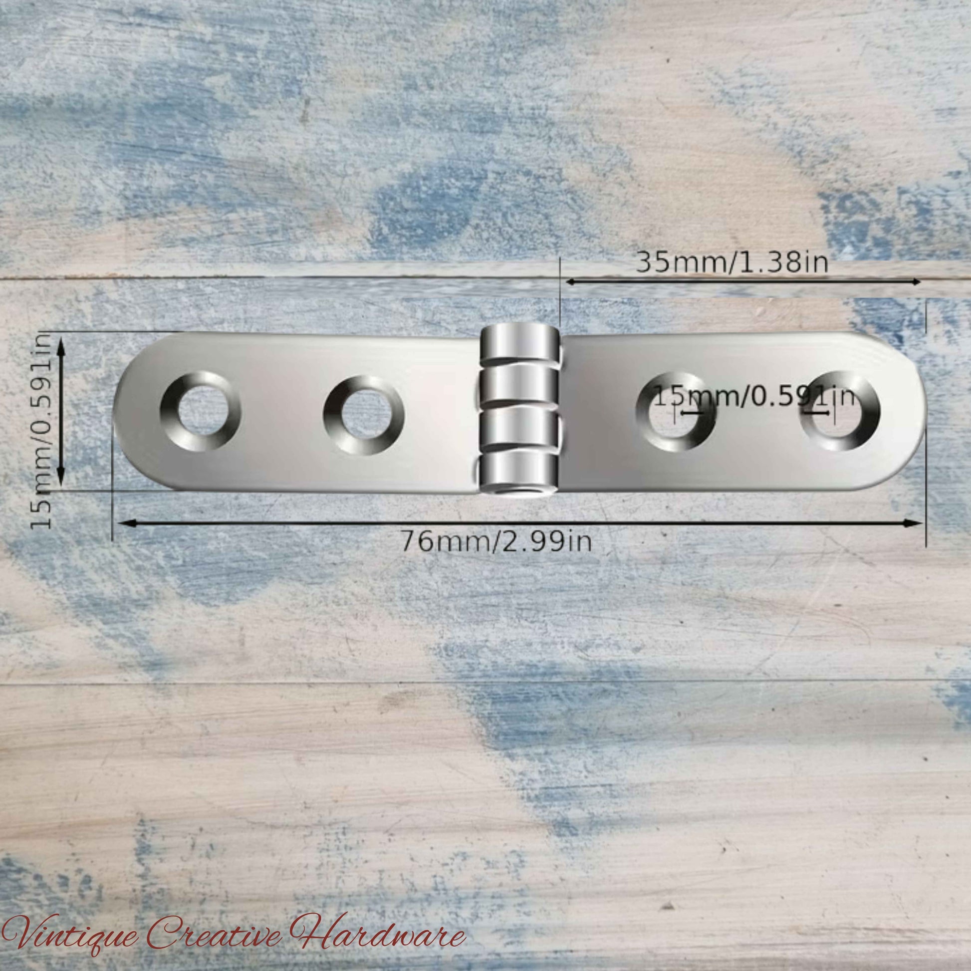 heavy duty Stainless steel strap hinge 75mmx15mm Round end