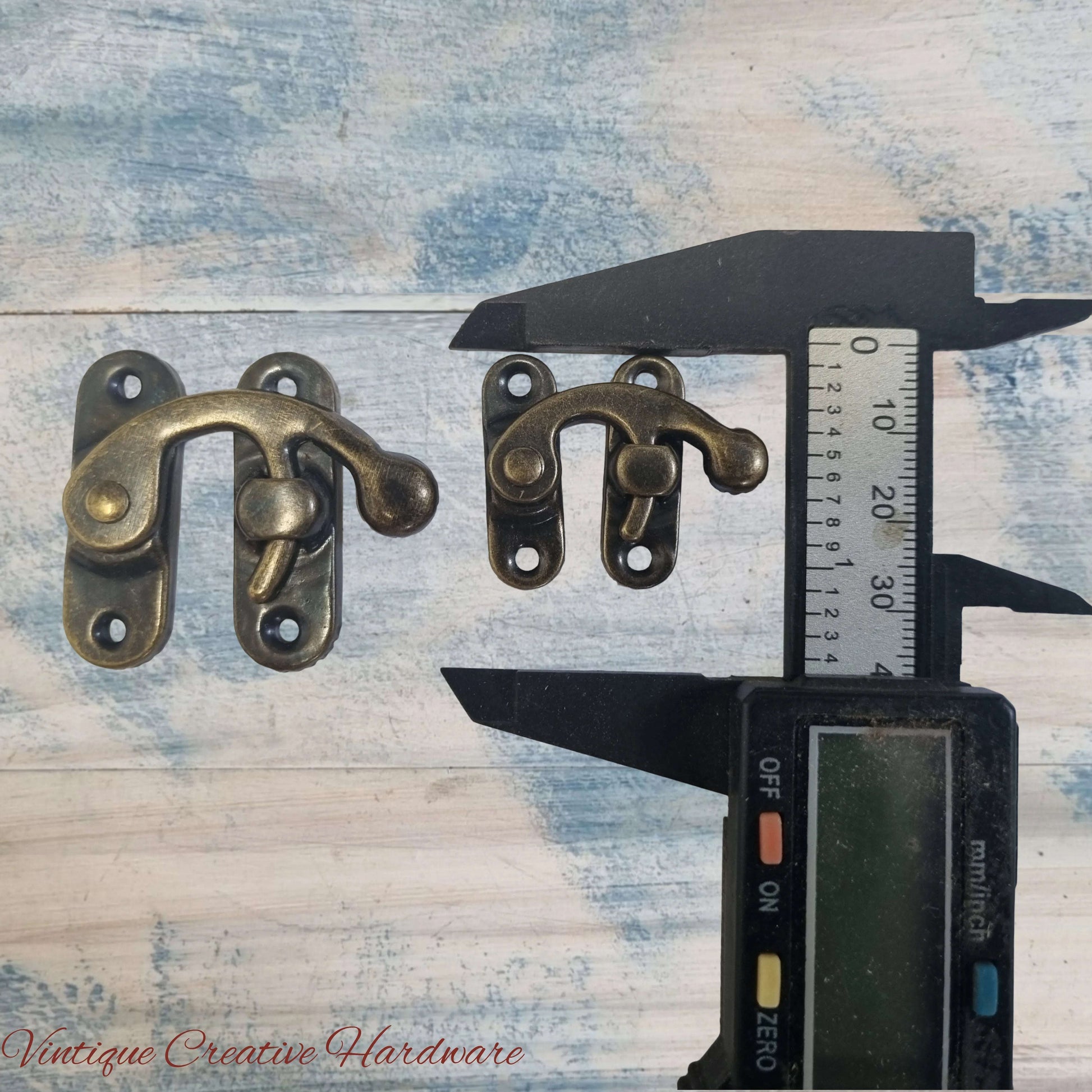 Vintage Style Bronze Swing Jewelry Box Clasp Closure Latch (2 Sizes) - Vintique Concepts