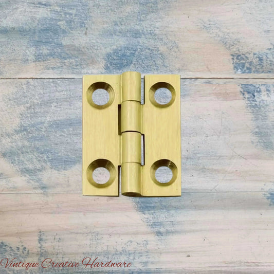 Solid Brass Fixed Pin Butt hinge for cabinets 25mm high - Vintique Concepts