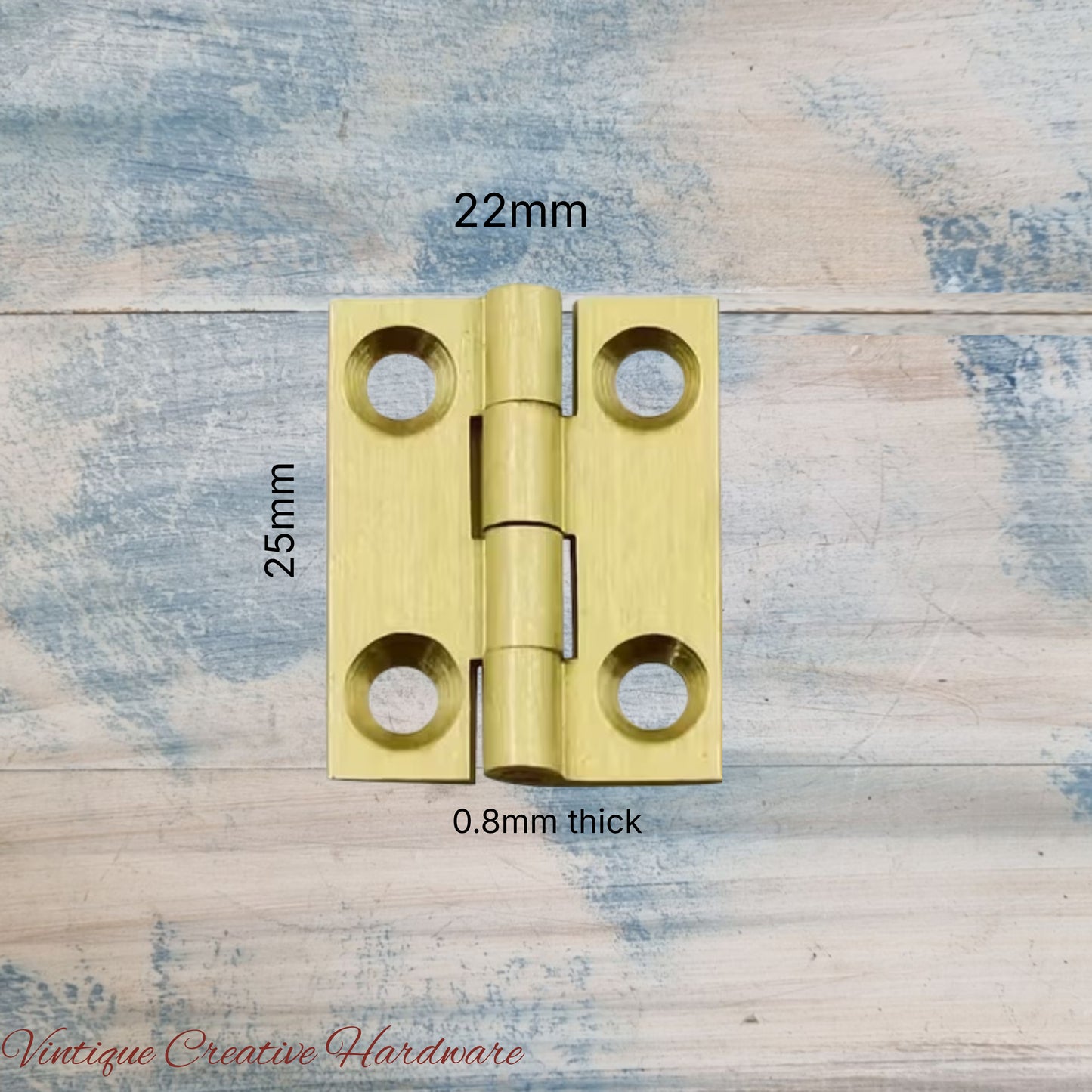 Solid Brass Fixed Pin Butt hinge for cabinets 25mm high