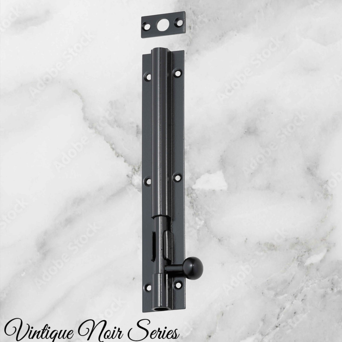 Long Throw sliding Barrel Bolt Matt Black -150x25