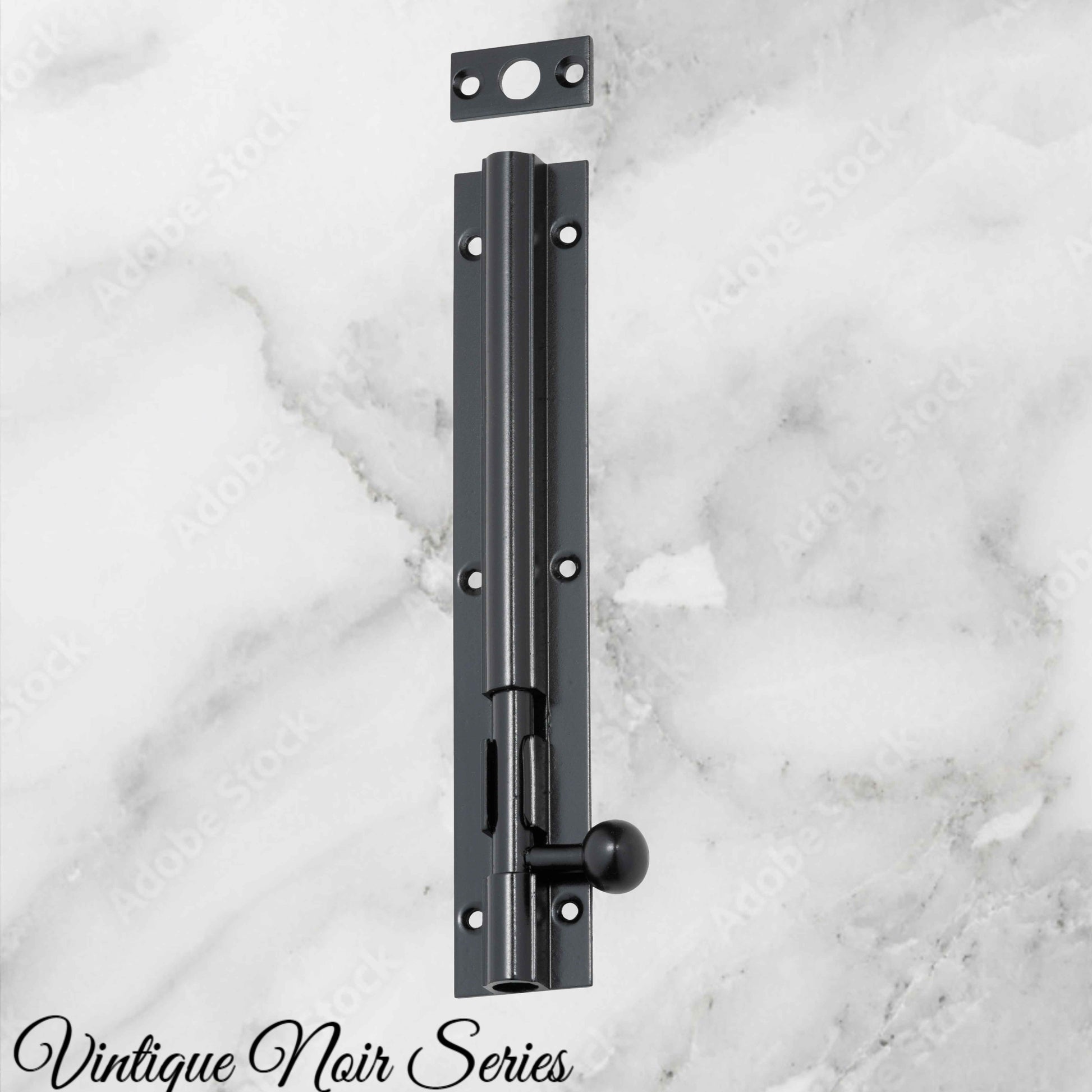 Long Throw sliding Barrel Bolt Matt Black -150x25