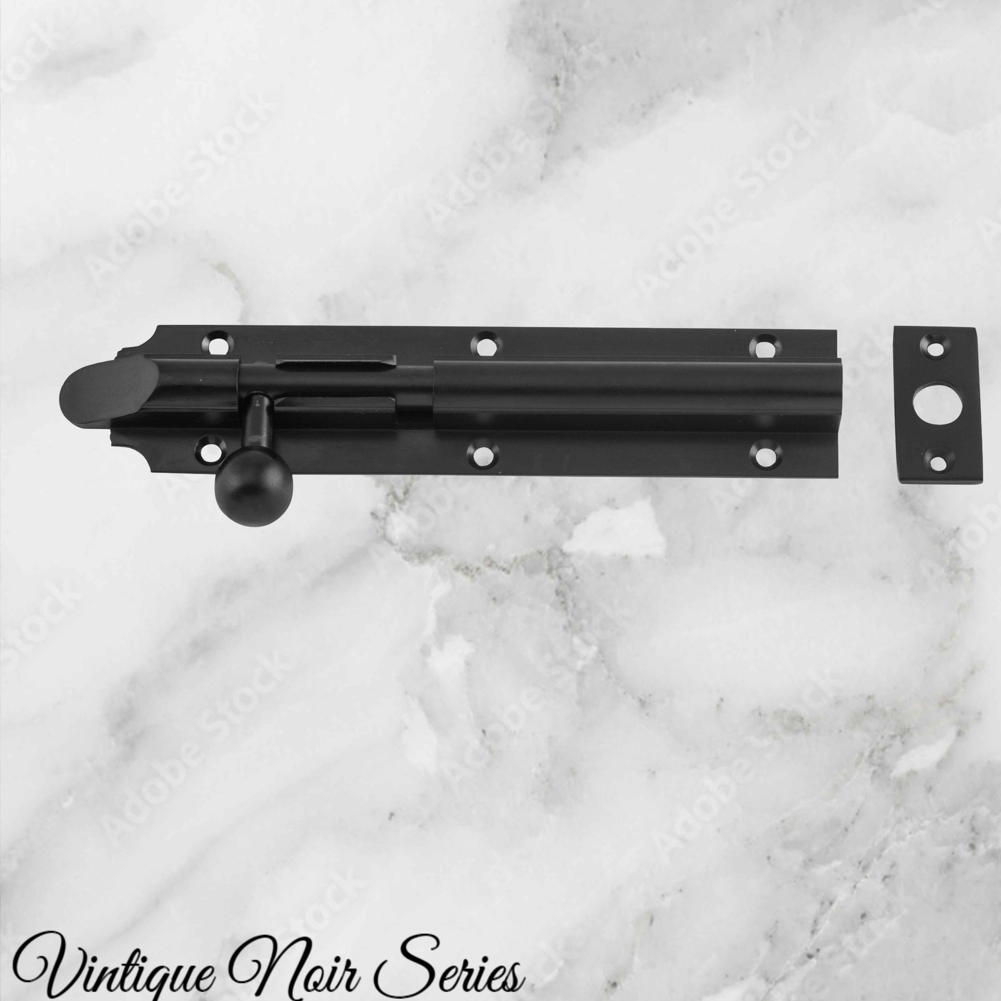 Georgian long Throw HD sliding Barrel Bolt Matt Black -150x32mm