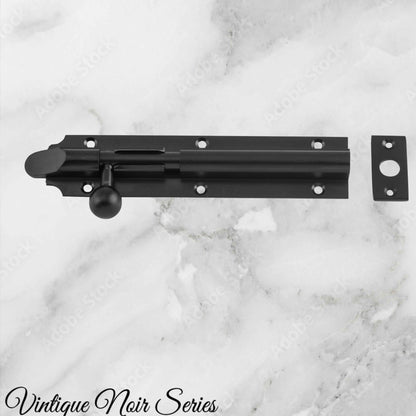 Georgian long Throw HD sliding Barrel Bolt Matt Black -150x32mm