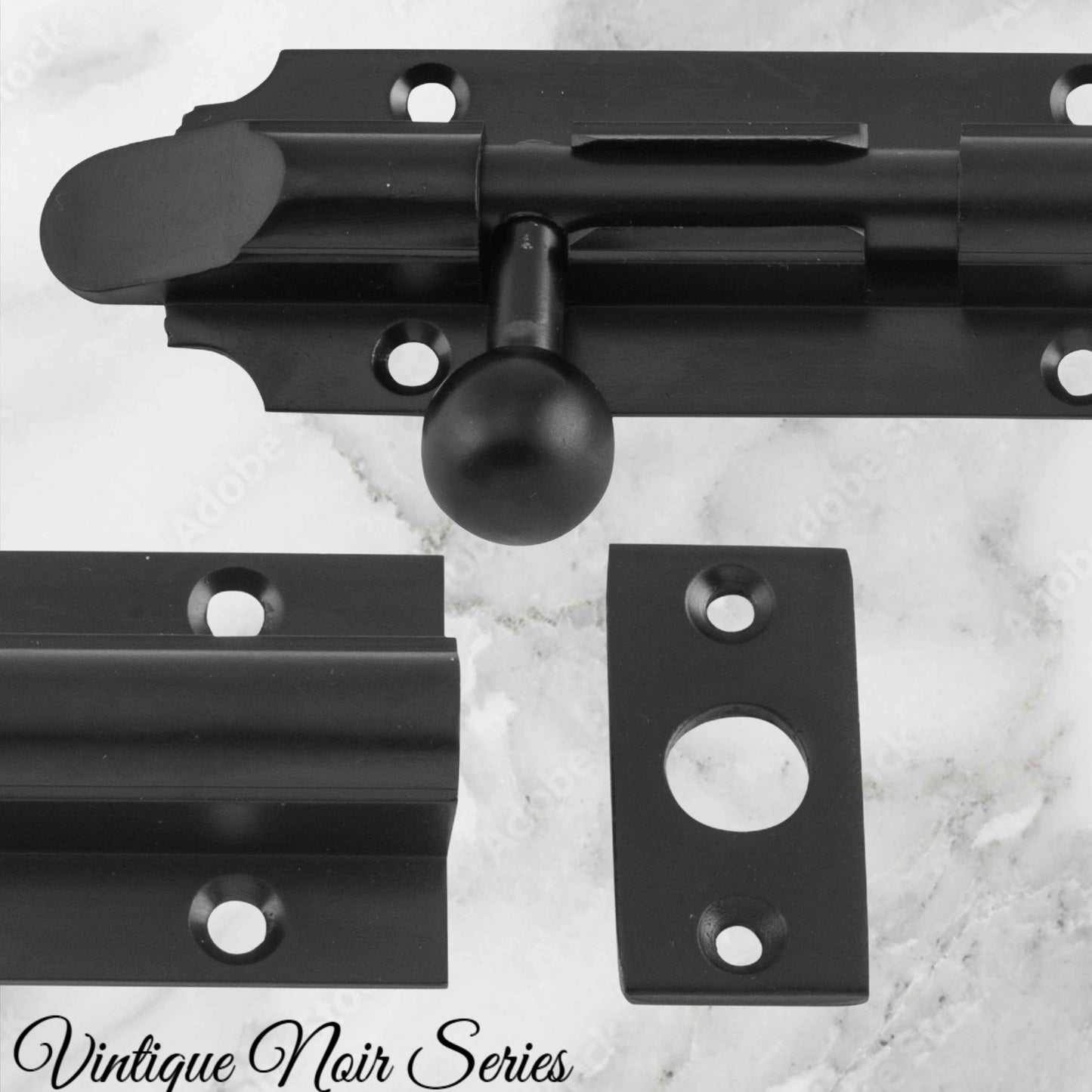 Georgian long Throw HD sliding Barrel Bolt Matt Black -150x32mm