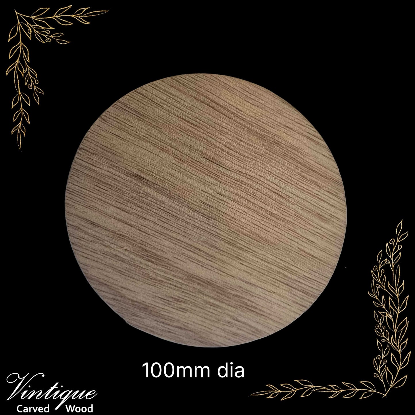Carved wooden Round Plinth or base 100mm Dia - Vintique Concepts
