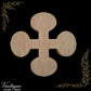 Carved wooden Clover shape Plinth or base 128mm dia - Vintique Concepts