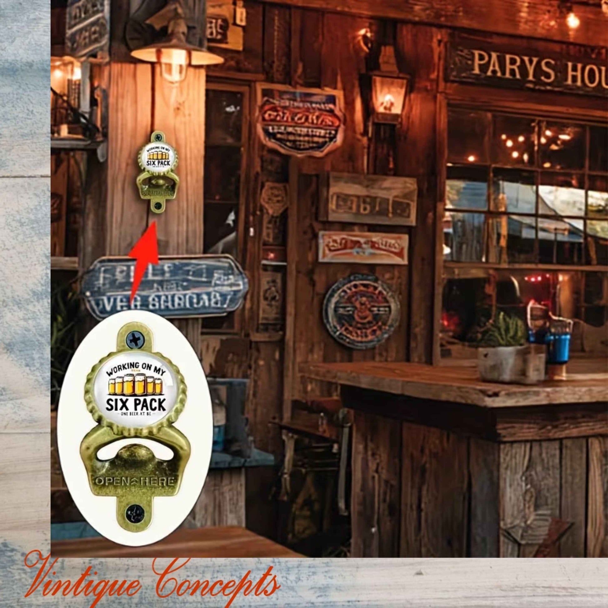 Working on my six pack- antique gold HD Wall Mounted Vintage Bottle opener for beer bottles