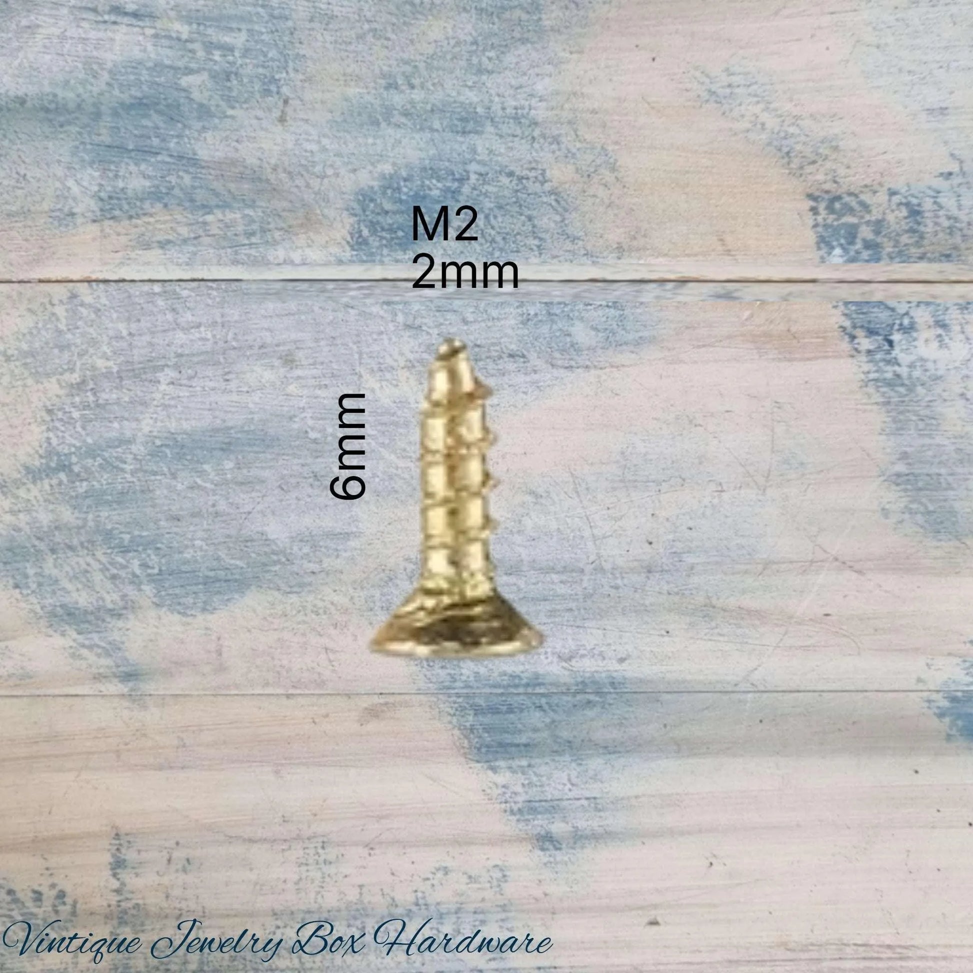 6mm M2 Solid Brass Wood Screws (Packet of 10) - Vintique Concepts