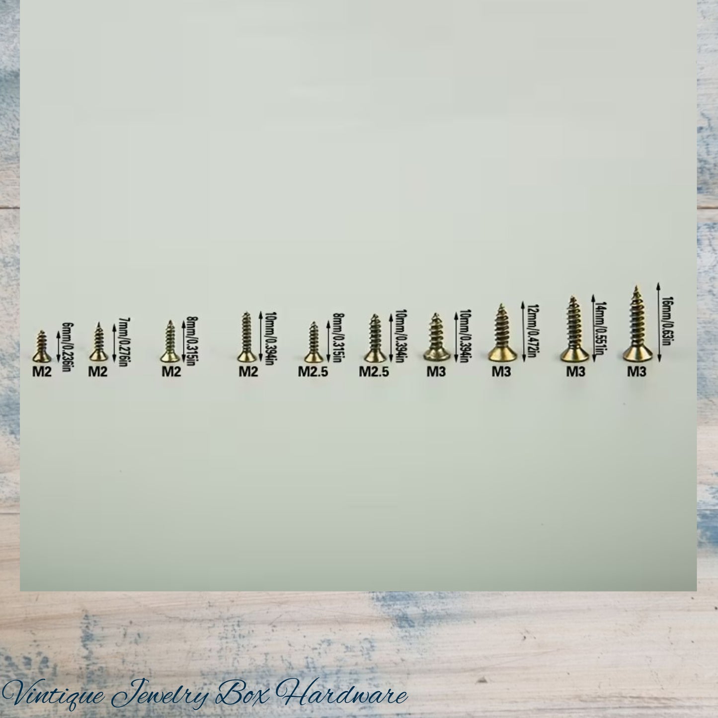 14mm long Bronze wood screw (pkt 10) M3