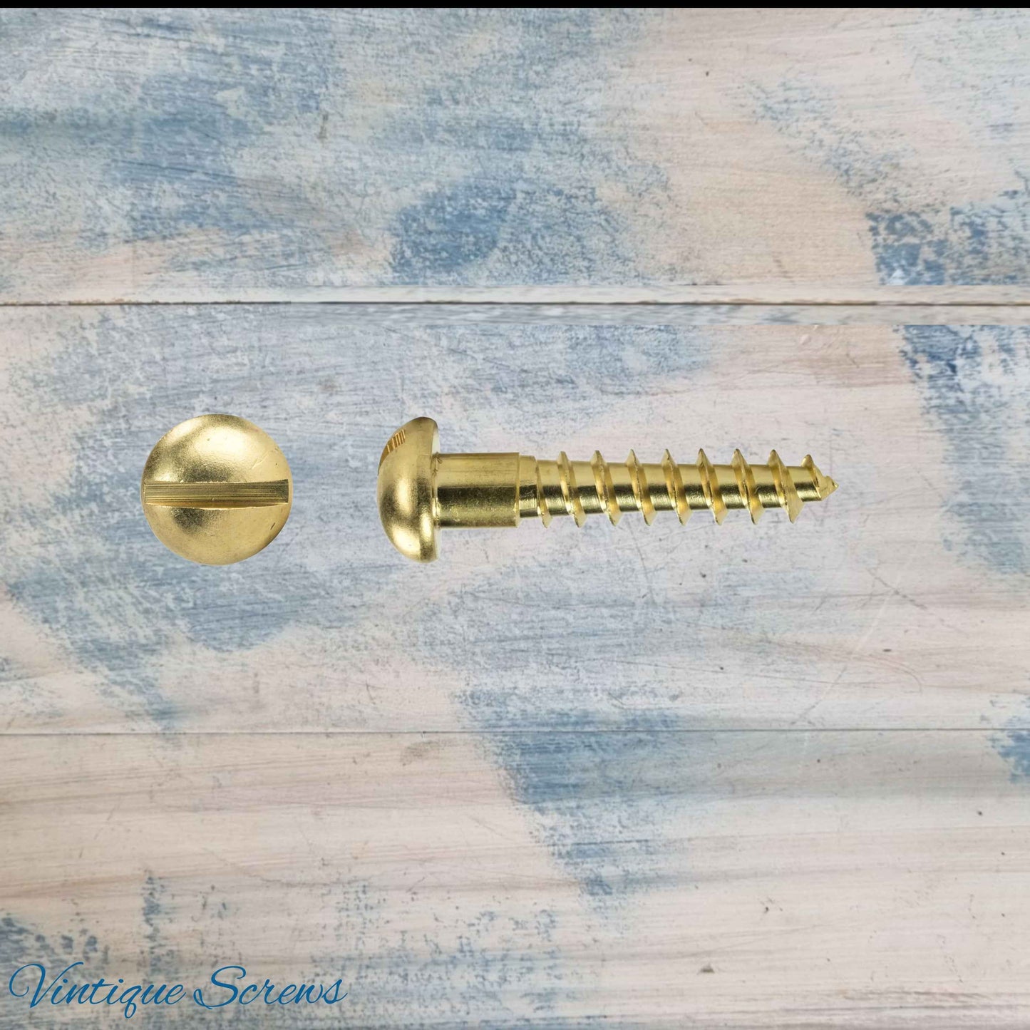 20mm M3 Round head Slot Solid Brass wood screws (pkt of 10)