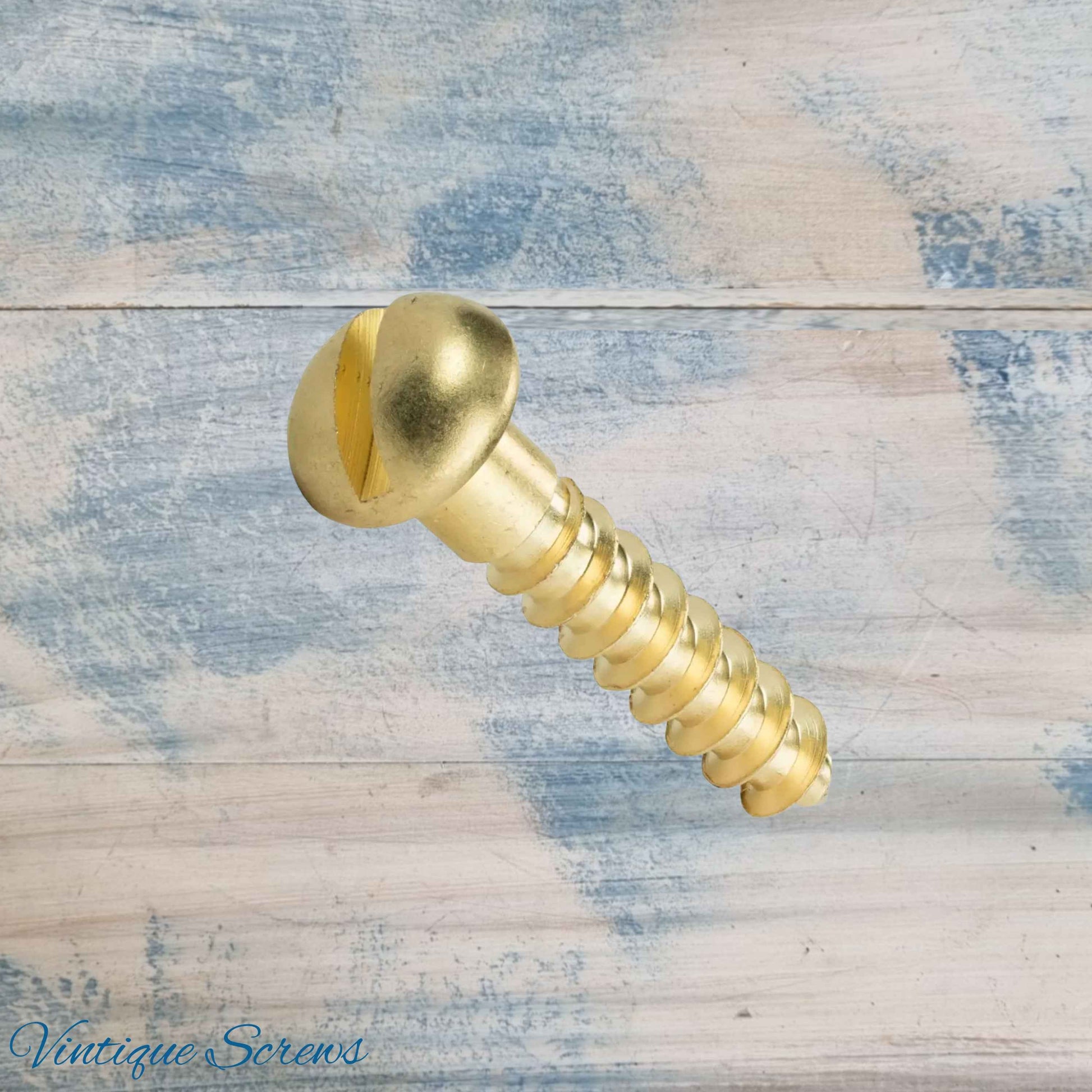 25mm M3 Round head Slot Solid Brass wood screws (pkt of 10)
