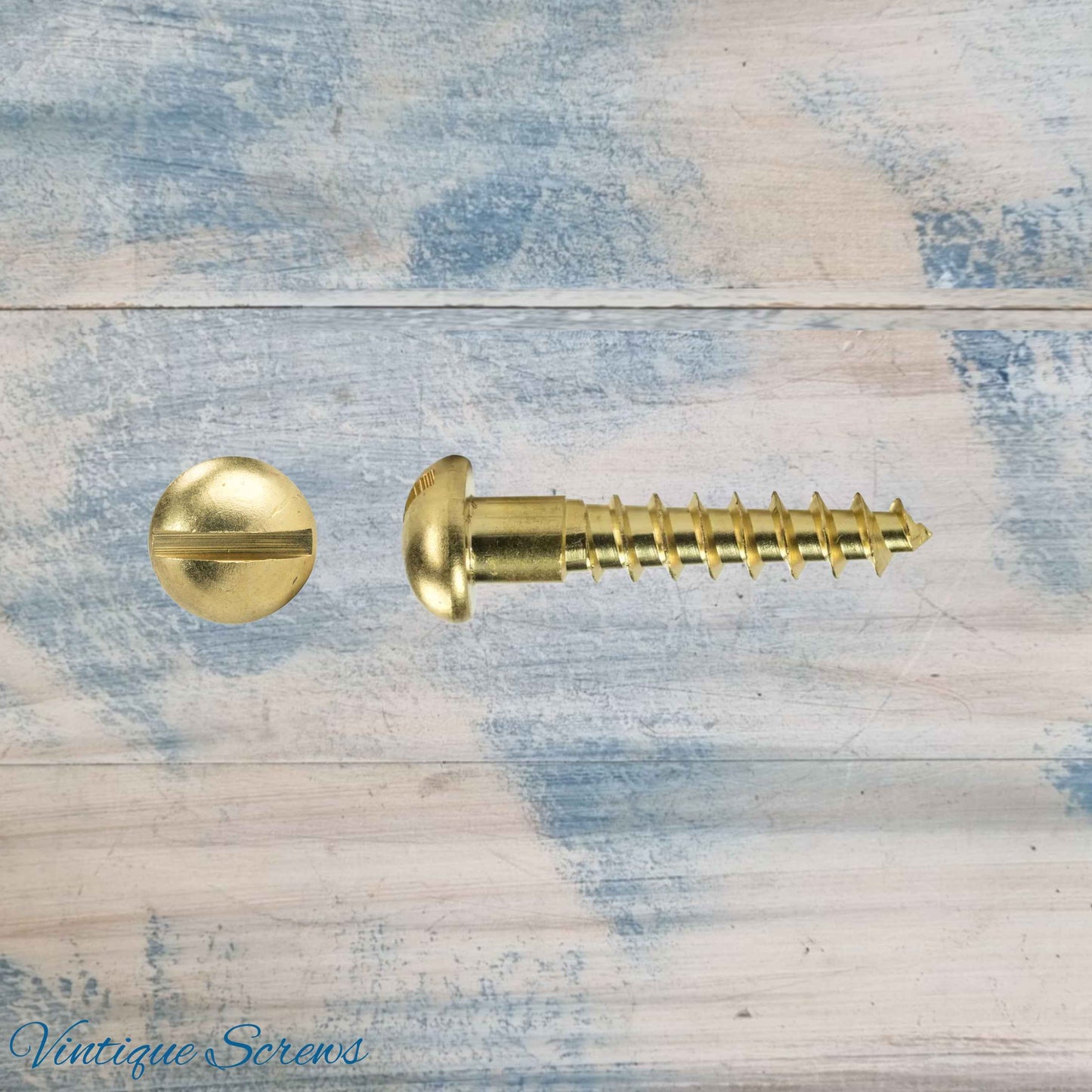 25mm M3 Round head Slot Solid Brass wood screws (pkt of 10)