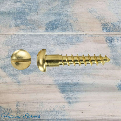 25mm M3 Round head Slot Solid Brass wood screws (pkt of 10 and individually) - Vintique Concepts